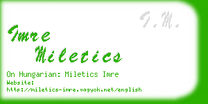 imre miletics business card